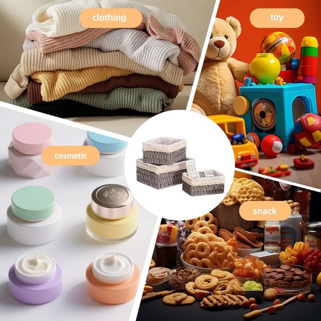 Thumbnail 6 de 3-teiliges Aufbewahrungskorb-Set im Boho-Stil von wocpvm (geflochten, grau)