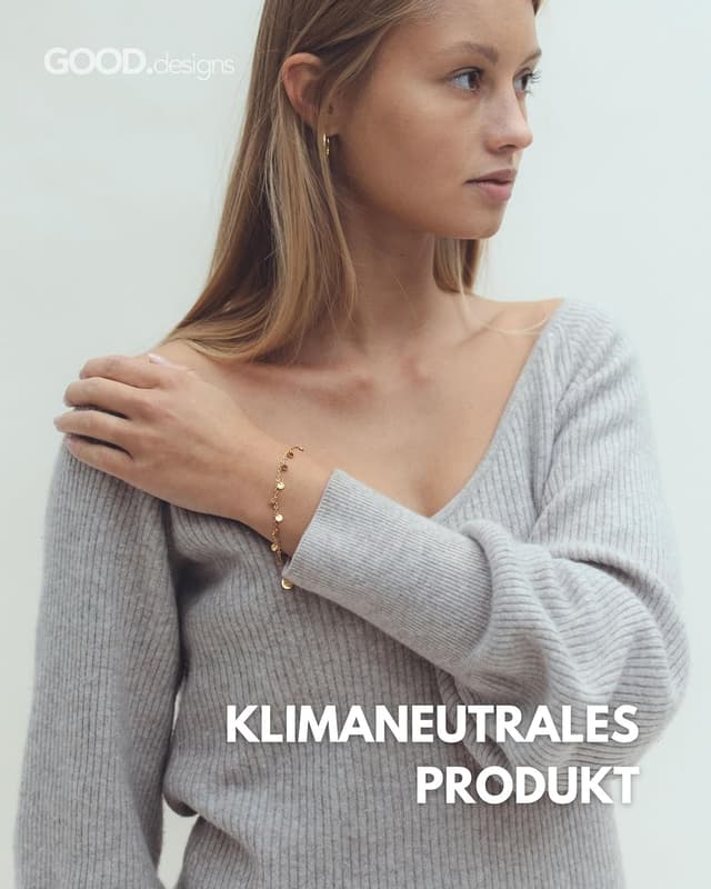 Detalle 2 de GD GOOD.designs Plättchen Armkette für Damen (wasserfest, Edelstahl, verstellbar 15–19 cm)