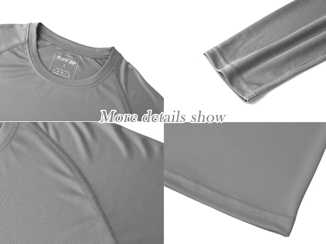 Detalle de Tansozer Men’s UV Rash Vest UPF 50+ Long Sleeve Quick-Dry Sports Top