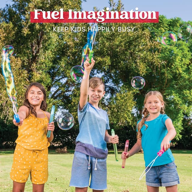 Detalle de JOYIN 24 PCS 14in/37cm Big Bubble Wands (Bulk, 2 Dozen) — big bubble wands for kids’ outdoor play & party bags