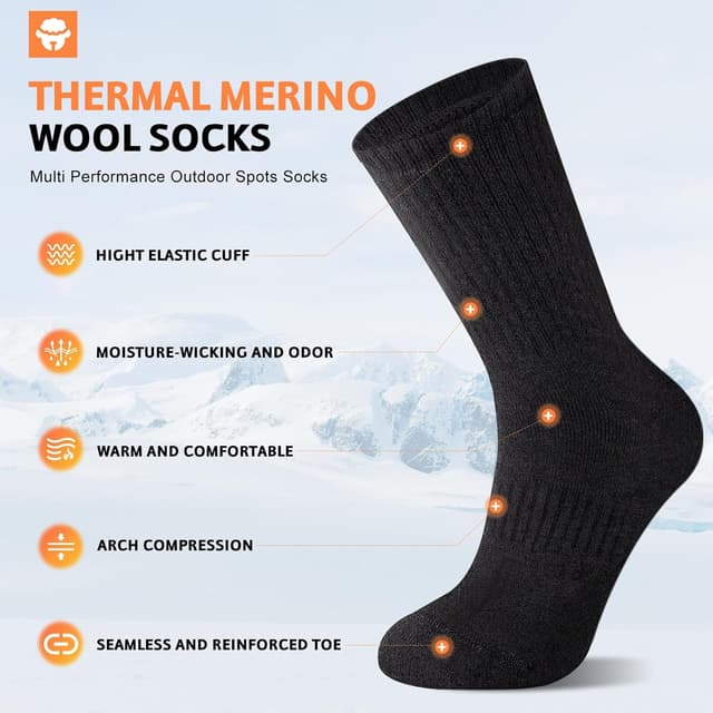 Detalle de SukModen Merino Wool Socks 3 pairs thermal socks