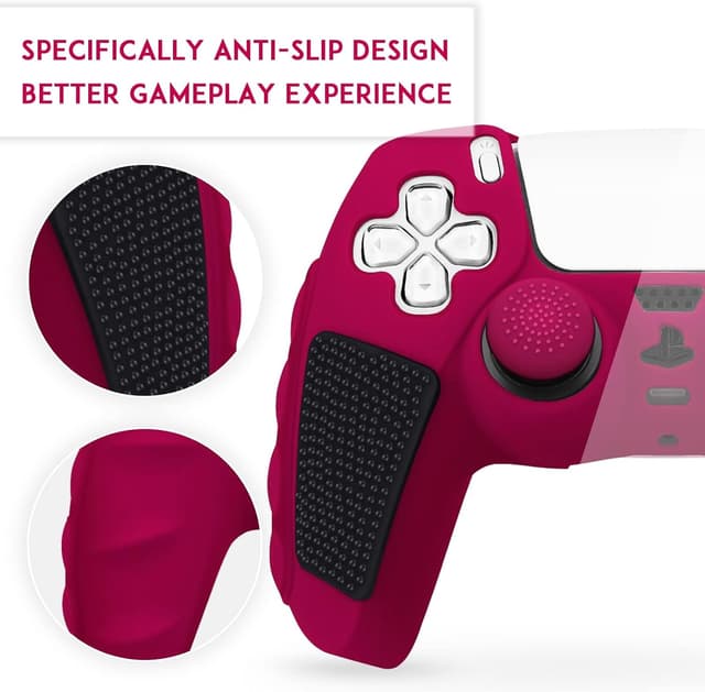 Detalle 2 de SIKEMAY Anti-Slip PS5 Controller Skin (2-Pack) with Thumb Grip Caps