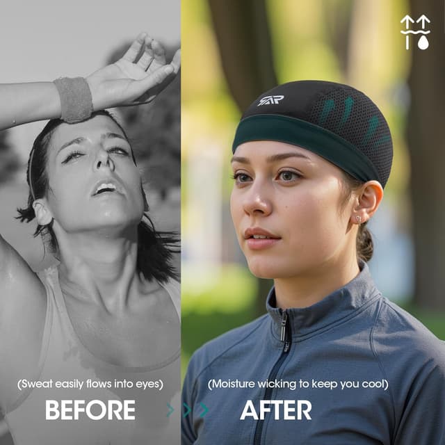 Detalle de THINDUST 3-Pack Breathable Mesh Skull Caps for Helmet Liners (Quick-Dry Cycling Beanies)