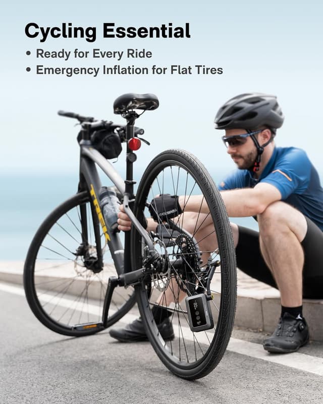 Thumbnail 5 de HOTO Mini Bike Tire Pump 150 PSI electric pump