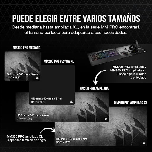 Thumbnail 6 de Corsair MM300 PRO Alfombrilla Gaming Antideslizante y Resistente 💧