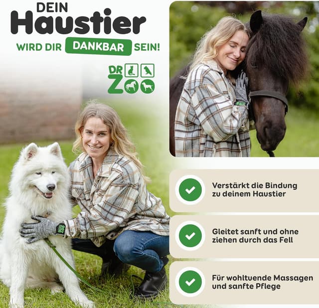 Thumbnail 4 de DR Zoo Fellpflegehandschuh Gr. M für Hunde und Katzen 🎗