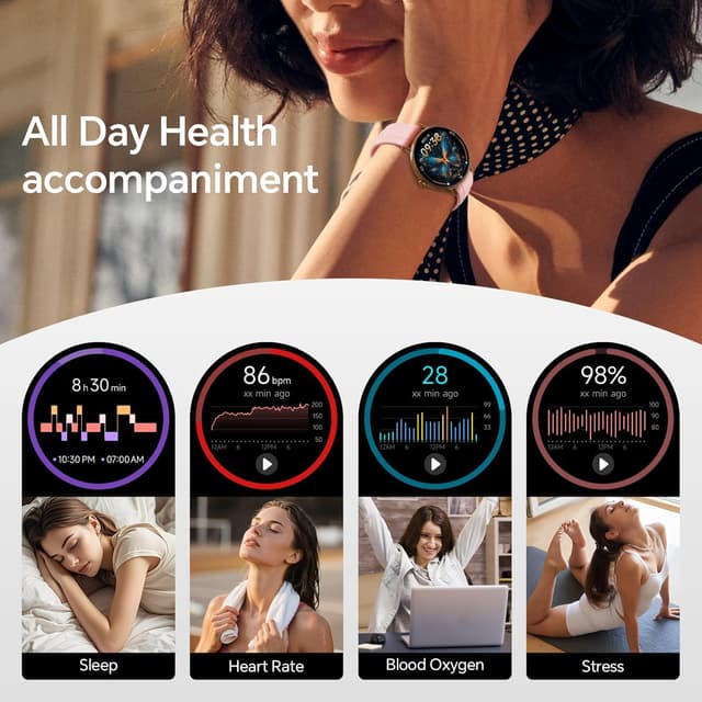 Thumbnail 1 de Round Smart Watch 43mm 1.27" HD, Heart Rate