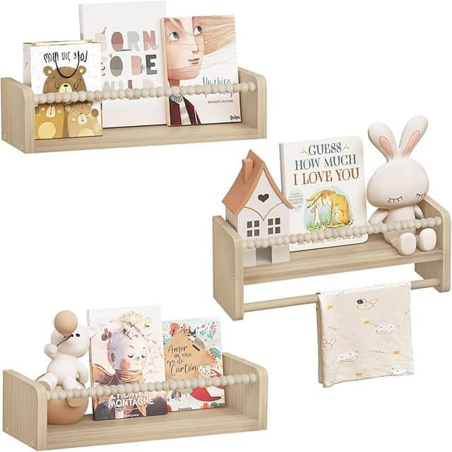 Detalle de WOLTU Estantes Flotantes para Niños 📚 Juego de 3