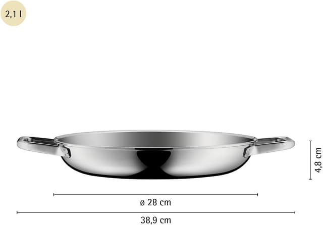 Detalle de WMF Profi Resist Servier-/Bratpfanne 28 cm für Induktion – beschichtet, hitzebeständig bis 260 °C