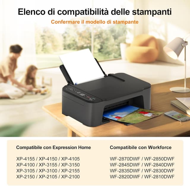 Detalle de Sqwekd 4 pack compatibile Epson 603XL per Expression Home & WorkForce (Nero/Ciano/Magenta/Giallo)