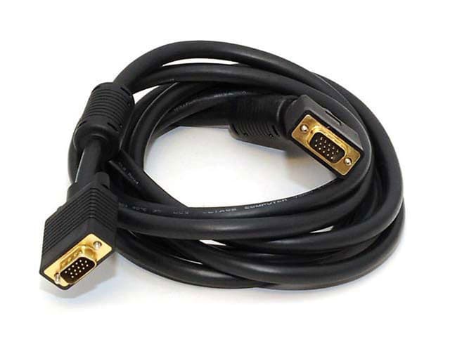 Detalle de Monoprice Super VGA Monitor Cable (3 Feet) — Gold-Plated DE-15 Male to Male with Ferrites, Black
