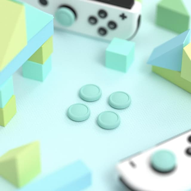 Detalle de eXtremeRate PlayVital thumb grip caps for Nintendo Switch (Switch Lite & Switch OLED) – Misty Green