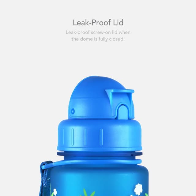 Detalle 2 de LittleLife Children’s Water Bottle (400ml) with Easy-Access Lid & Straw, Blue Dinosaurs