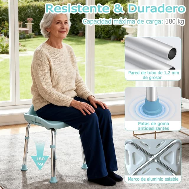 Thumbnail 3 de UOJYAIP Taburete de Baño Ajustable 41–51 cm