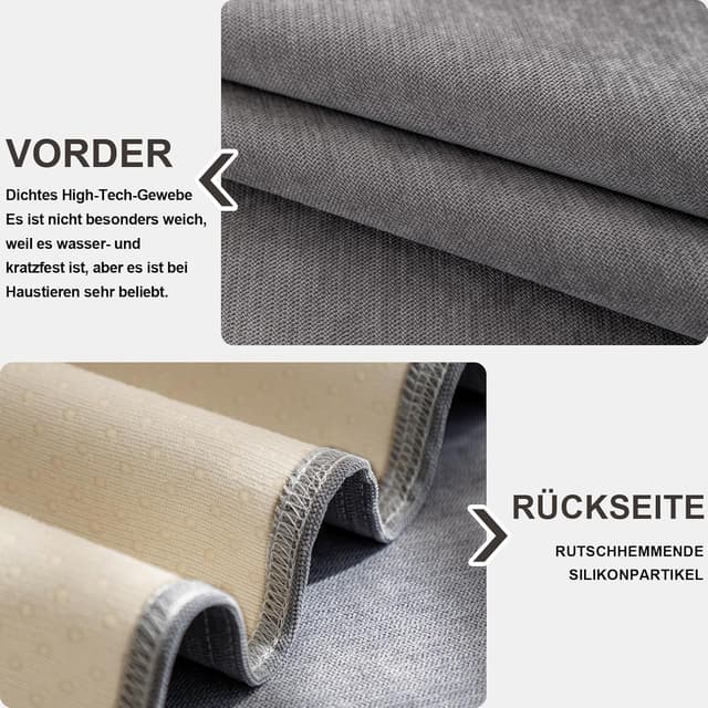 Detalle 2 de Royhom Copridivano Antigraffio per Gatto impermeabile, grigio 2 posti 180x260 cm