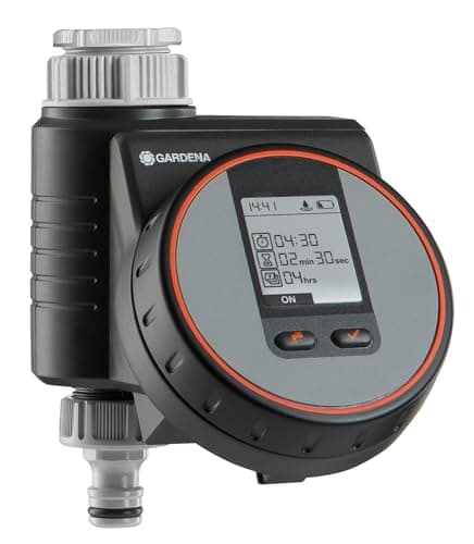 Detalle de Gardena Programador de riego Flex para riego automático en terraza y balcón (función Water Now) negro/gris/naranja