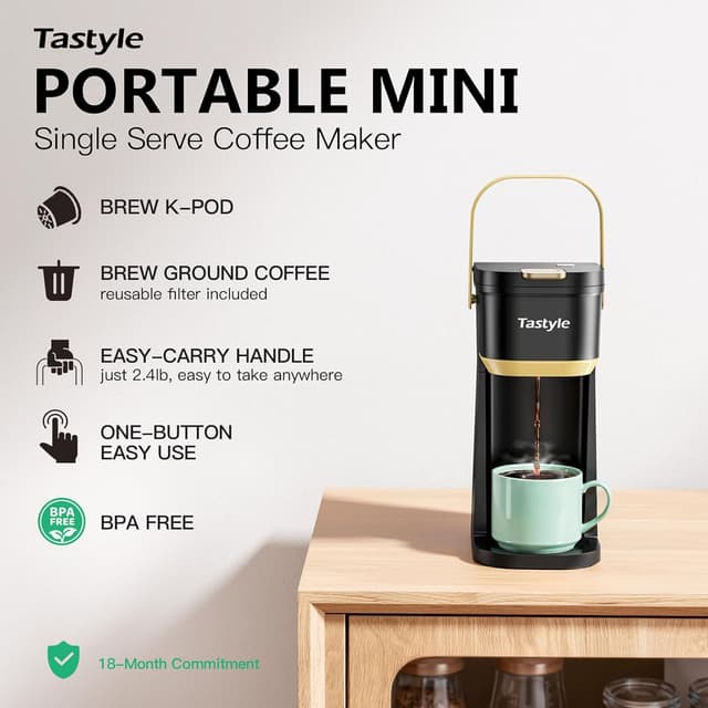 Detalle 2 de Tastyle Single Serve One Cup Coffee Maker 12 oz