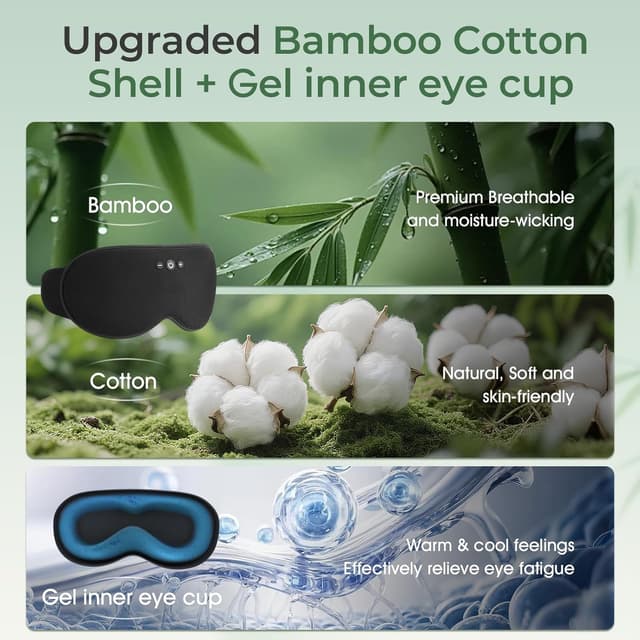 Thumbnail 1 de MUSICOZY Bamboo Cotton Bluetooth 14H sleep headphones