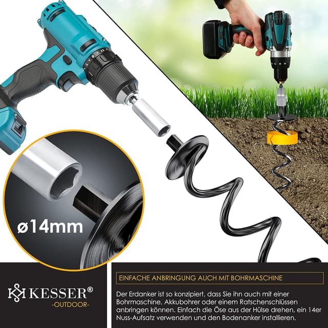 Thumbnail 6 de KESSER® Anclajes de suelo inox 4 piezas para jardín 🛠