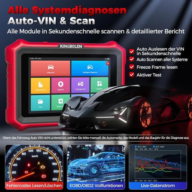 Thumbnail 5 de KINGBOLEN K8 PRO OBD2 Diagnosegerät 8"