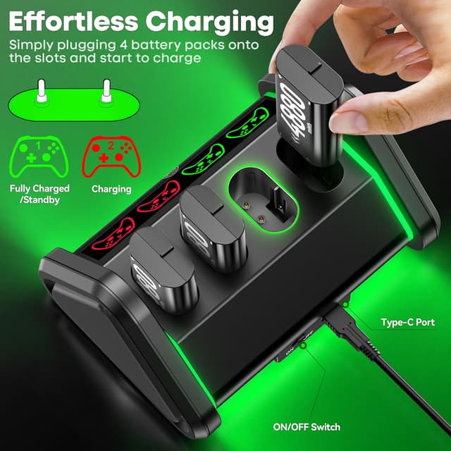 Detalle 2 de OIVO 4880mWh Xbox controller battery pack with charger
