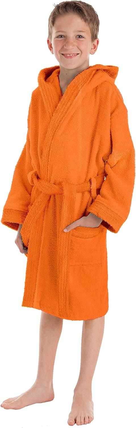 Detalle 2 de Accappatoio LEBENGOOD in cotone 100% con cappuccio e 2 tasche, unisex per bambini e ragazzi