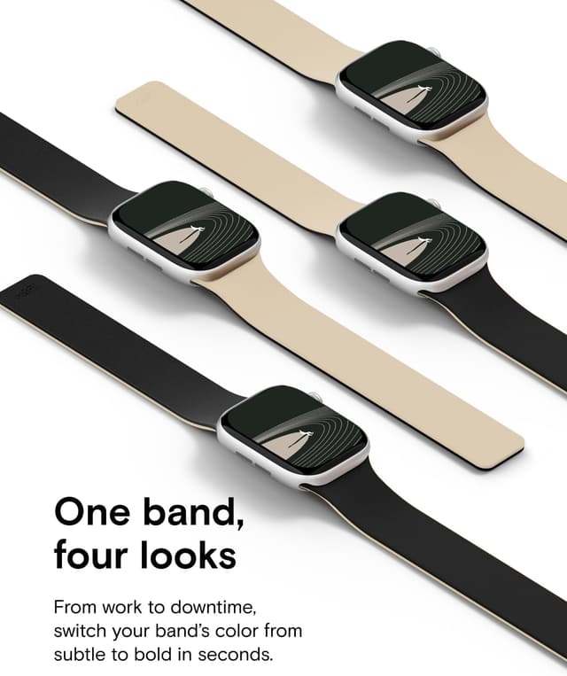 Detalle de MOFT Snap Duo magnetic Apple Watch bands (Duo-Colour) with soft textured silicone