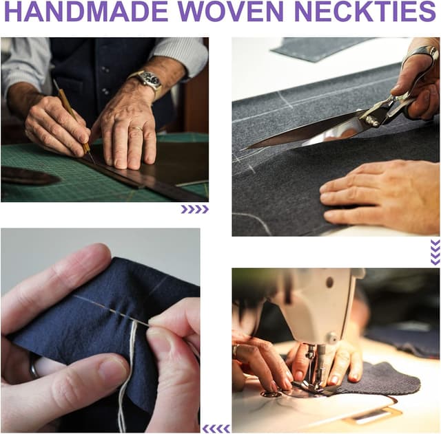 Detalle 2 de URAQT Corbata Hombre 8cm, Clásica y Hecha a Mano