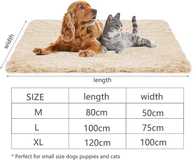 Detalle 2 de CHMMY couverture en peluche double face pour chien et chat, lavable – Beige (taille S 56×36 cm)