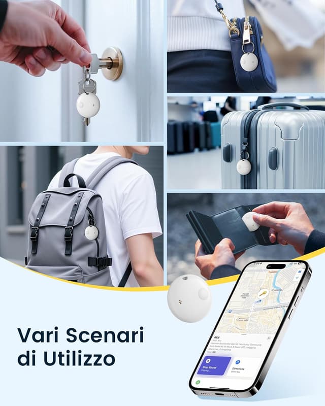 Detalle de KUKIHO Tag Tracker 4 pezzi bianco compatibile con Apple Dov’è (solo iOS)