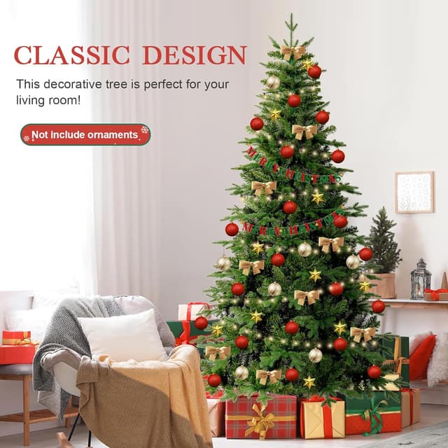 Thumbnail 6 de Sapin de Noël artificiel Uten 180 cm réaliste PE/PVC, 628 branches, base métal