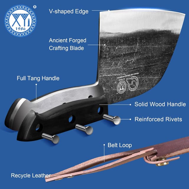 Thumbnail 4 de XYJ Cuchillo de Chef Serbio 6.7" con Funda de Cuero 🍴