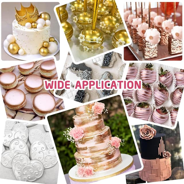 Detalle 2 de Flüssig essbarer Glitzer in Silber (60 ml) – metallische Dekorfarbe für Kuchen, Cupcakes & Fondant