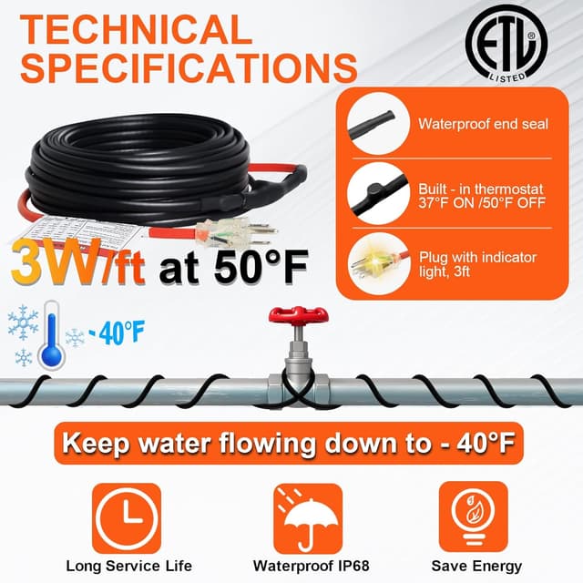 Thumbnail 6 de TOPDURE Heat Tape 120V 🚰