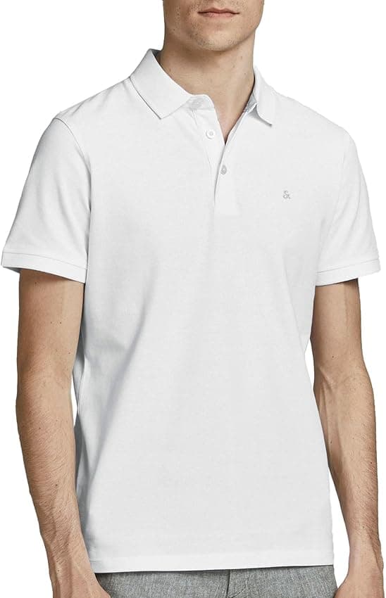 Detalle de Jack & Jones Jjepaulos Polo hombre blanco XXL