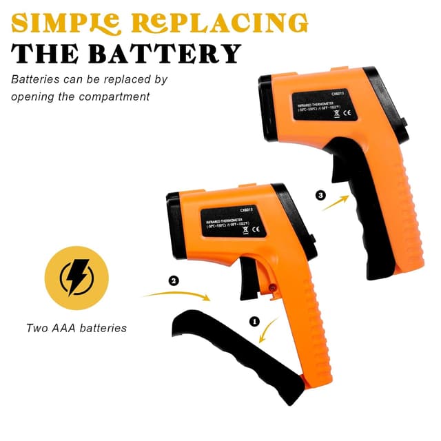 Detalle de GLOSKIN Termometro Laser a infrarossi per cucina con display LCD retroilluminato