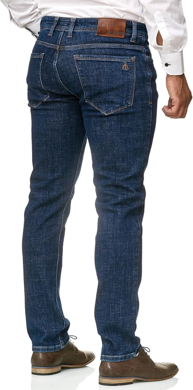 Detalle 2 de BARBONS Herrenjeans Regular-Fit Stretch – Straight Cut für Business & Freizeit