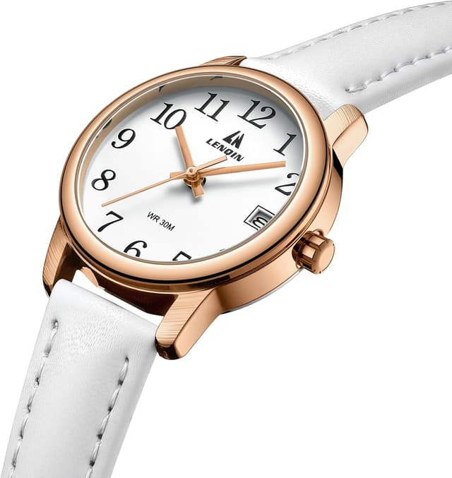 Detalle de LN LENQIN Ladies Analog Quartz Watch with Leather Strap (Waterproof, 3 ATM)