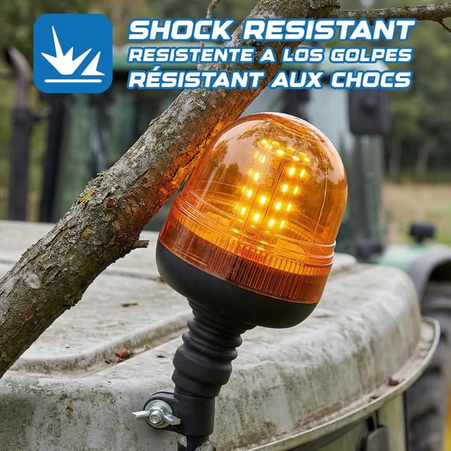 Detalle de Ryme Automotive LED gyrophare orange à base magnétique, signalisation 12/24 V (9–30 V) avec 3 modes