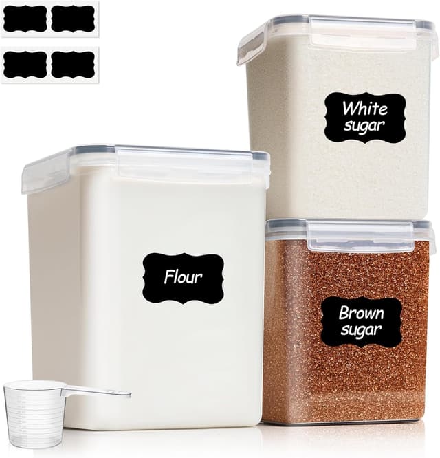 Detalle de ComSaf Sugar Flour Containers Set of 3 ⚙