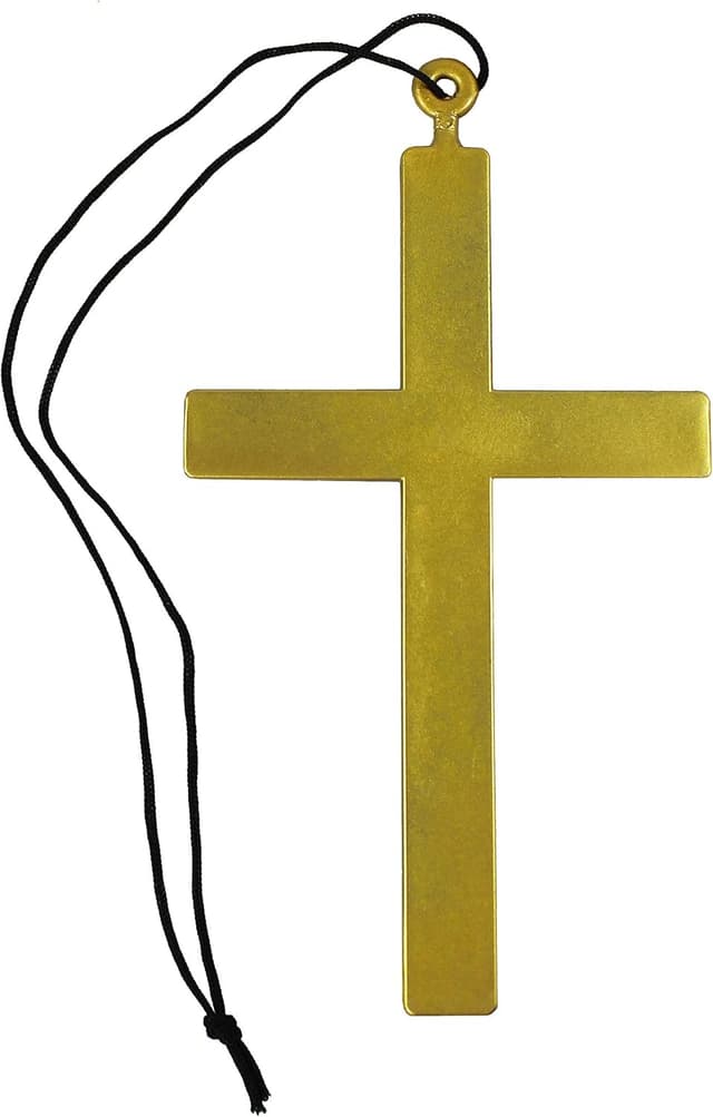 Detalle de com-four® Modeschmuck: Halskette mit Kreuz für Priester-, Pfarrer-, Bischof- oder Nonnenkostüm