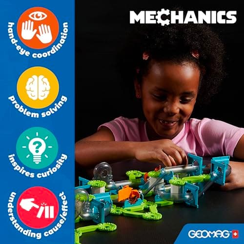 Thumbnail 7 de Geomag Mechanics Gravity Loops & Turns — 130 piezas 🧩