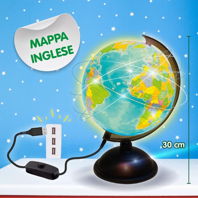 Detalle de Science4You Mappamondo Luminoso per Bambini +8 anni con atlante geografico e quiz