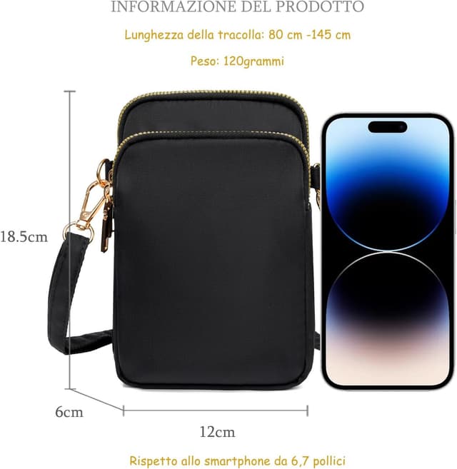 Detalle de Kommodum borsetta tracolla piccola mini per telefono, km32