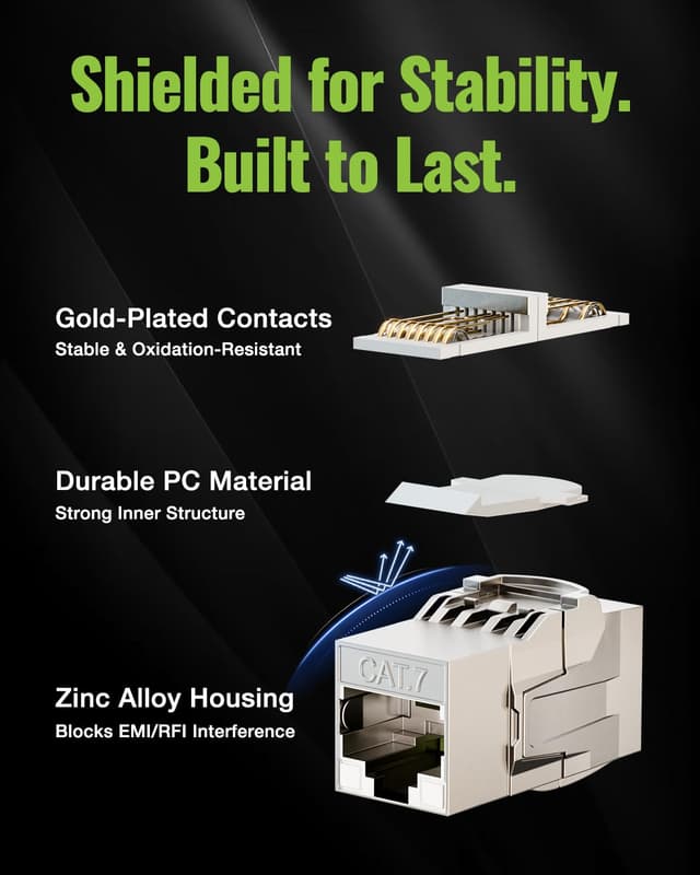 Detalle de LEENUE Cat7 RJ45 Kupplung 12 Stück Geschirmt