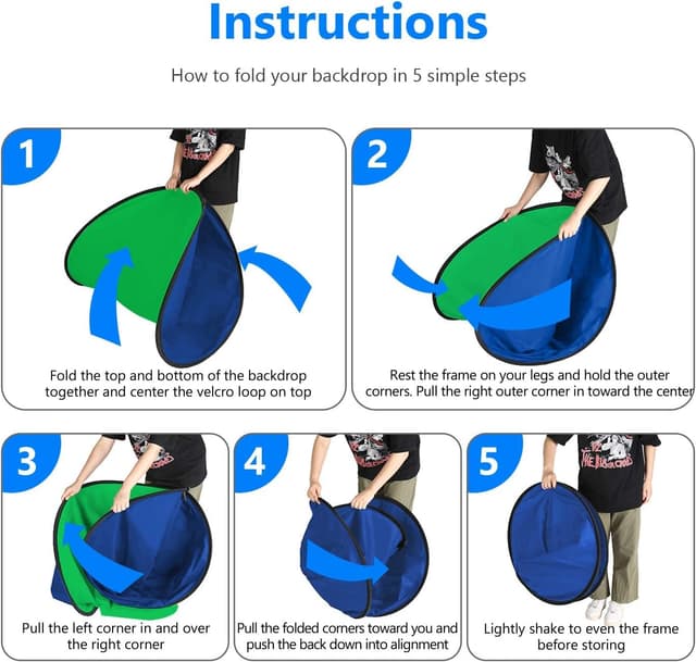 Thumbnail 2 de FOTOCREAT 5X 6.5ft Portable Green Screen