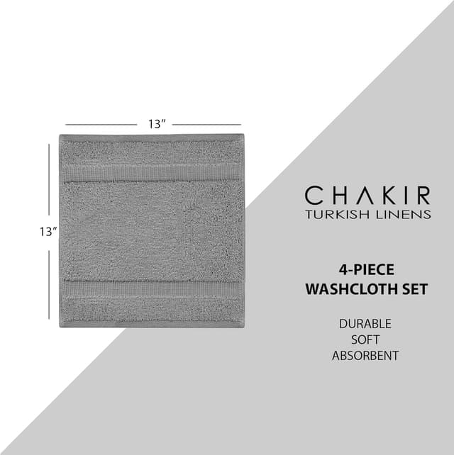 Detalle 2 de Chakir Turkish Linens Turkish Towels (100% Cotton), 4-Pack – Gray