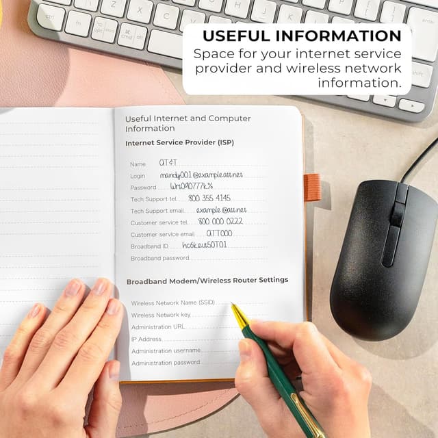 Detalle 1 de Clever Fox Password Book with Alphabetical Tabs (Medium) – Yellow password & internet address organiser logbook