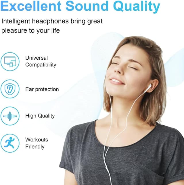 Detalle de Auricolari USB-C In-Ear con microfono e controllo volume per iPhone 17/16/15 (suono stereo HiFi e riduzione rumore)