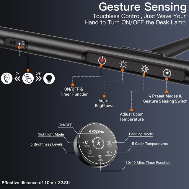 Thumbnail 3 de EYOCEAN Schreibtischlampe LED 24W 80 cm